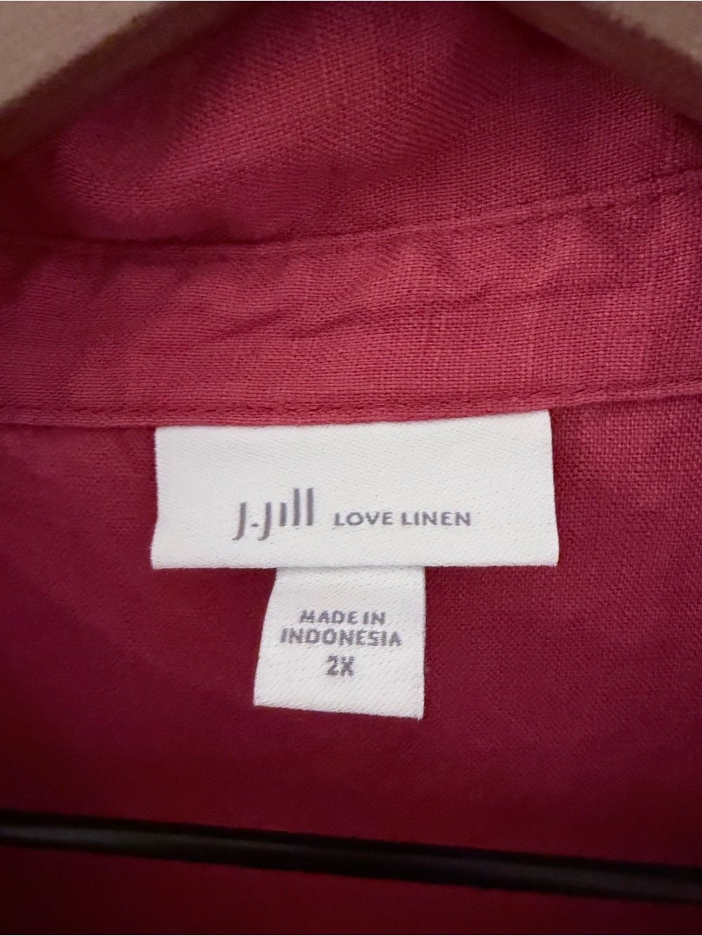 J. Jill Love Linen Sleeveless Button Front Midi Shirtdress red 2X Tie Belt - Picture 3 of 6